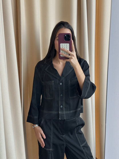 BLACK JOGGER STITCHED SET