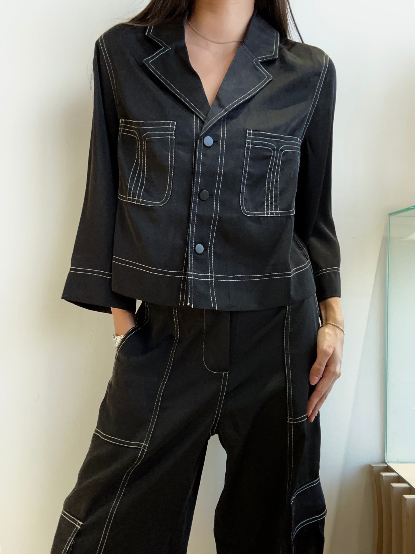 BLACK JOGGER STITCHED SET