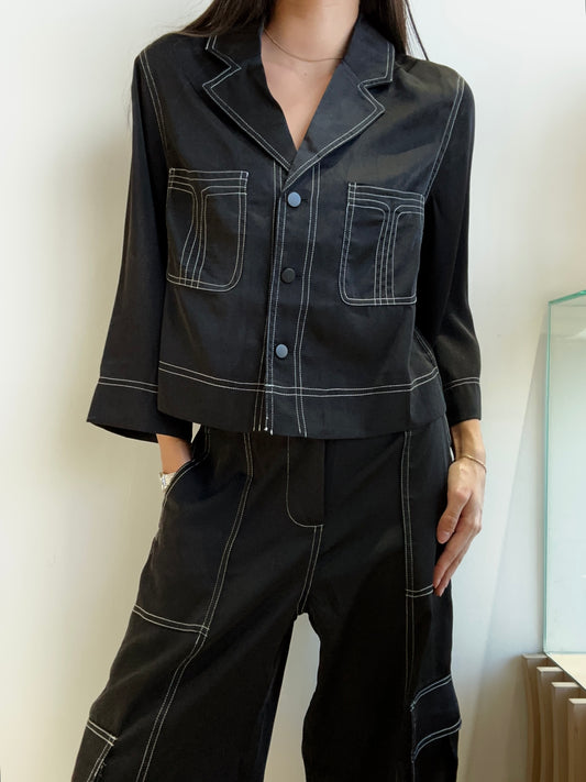 BLACK JOGGER STITCHED SET