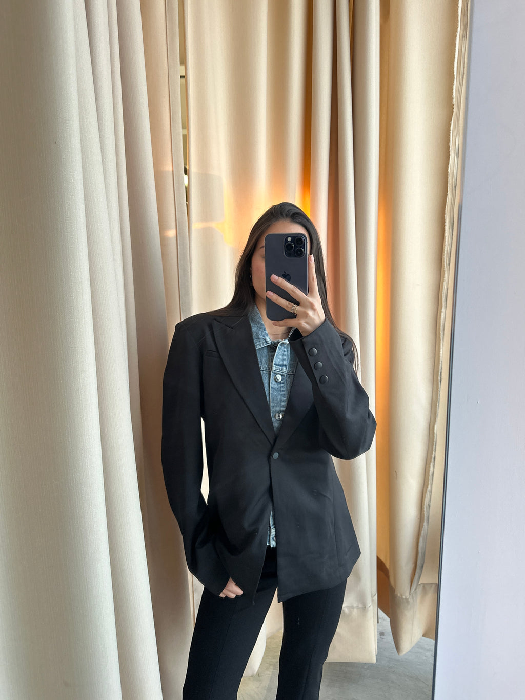 MIXED BLACK BLAZER