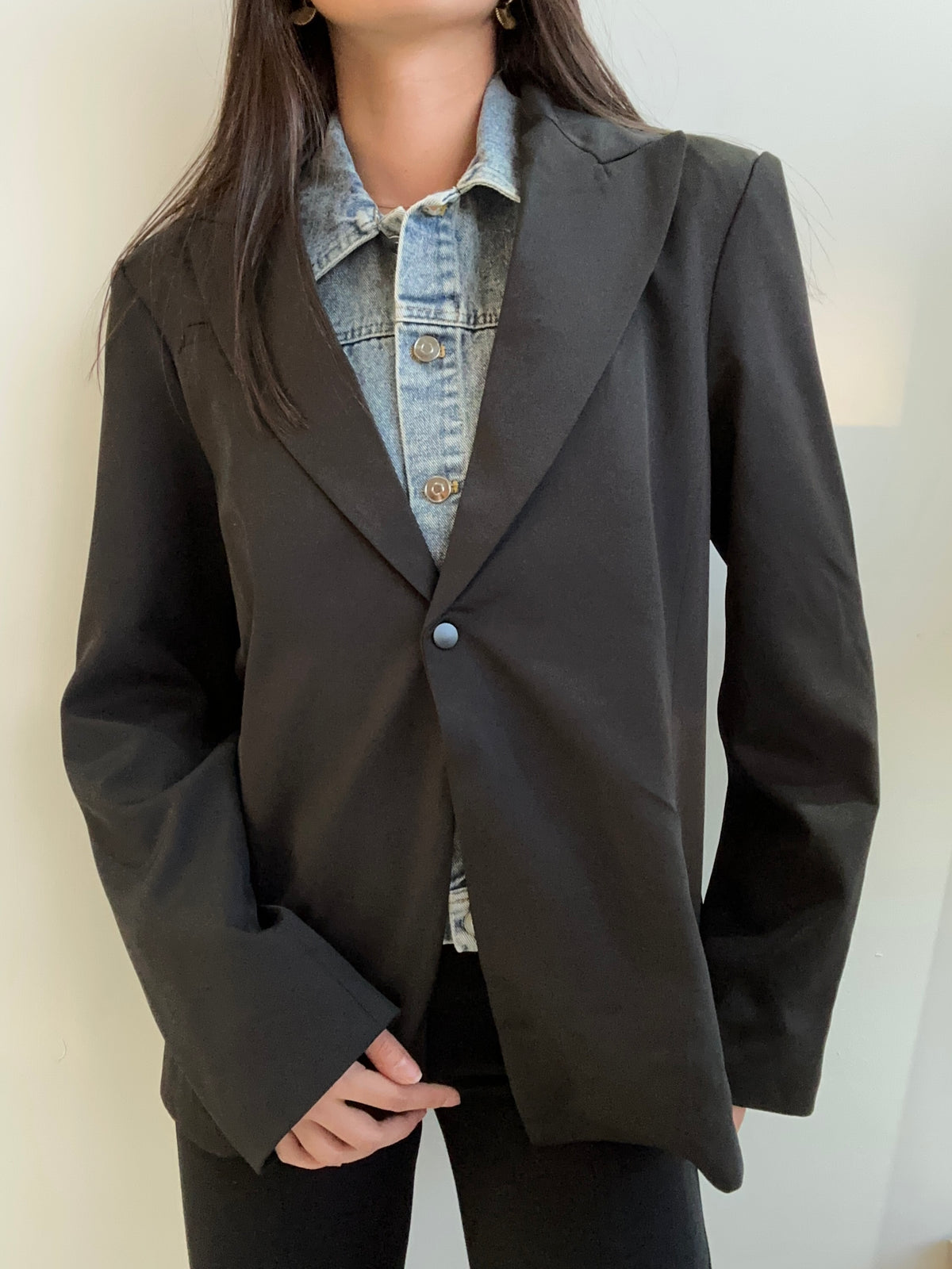MIXED BLACK BLAZER