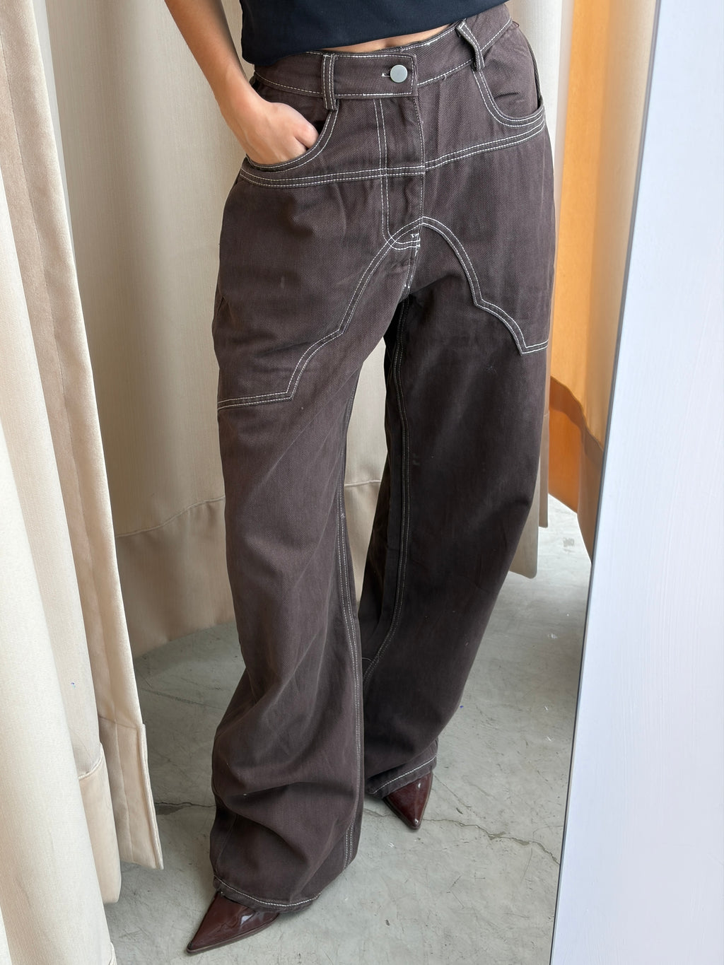 BOMBER DARK BROWN JEANS