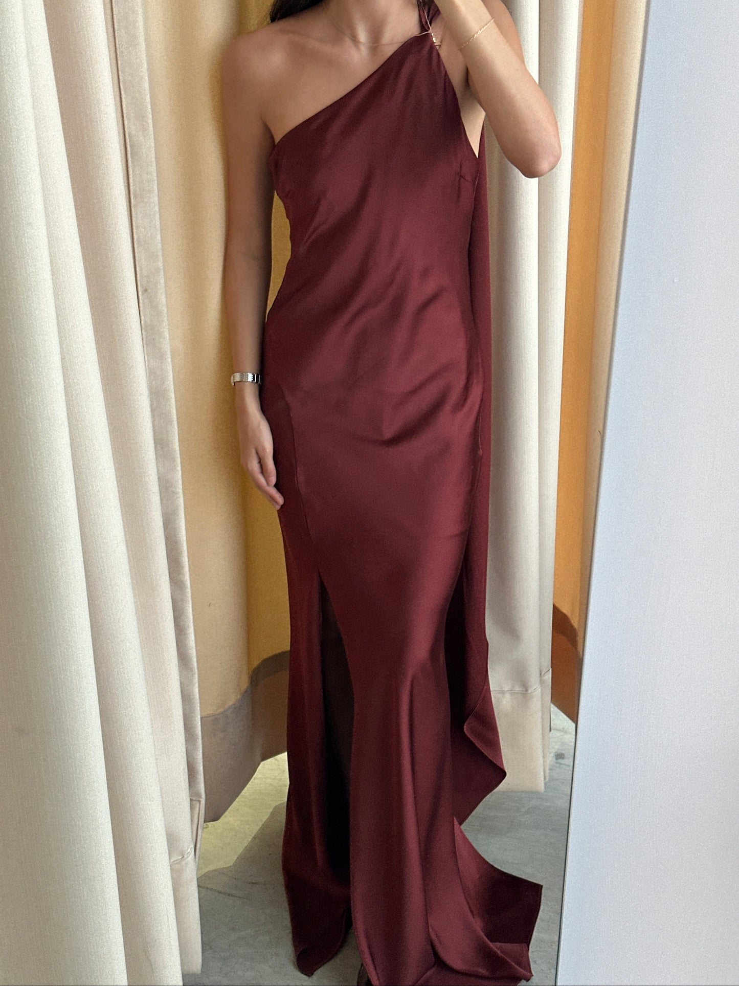 MERLOT LONG SCARF DRESS