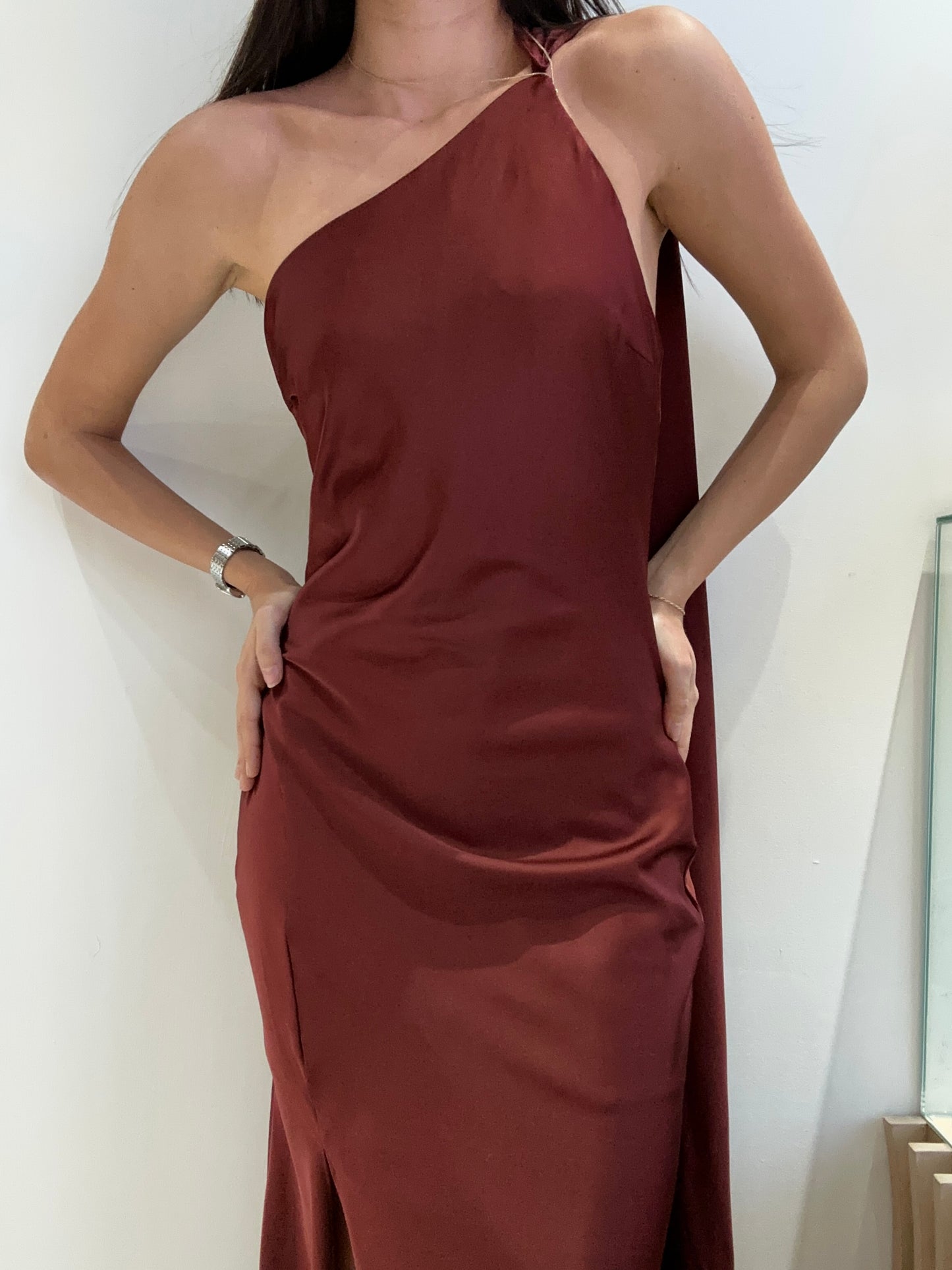 MERLOT LONG SCARF DRESS