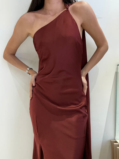 MERLOT LONG SCARF DRESS