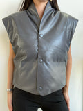 CHARCOAL LEATHER VEST