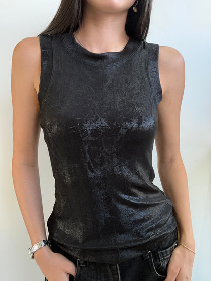 BLACK TANK TOP GLIT