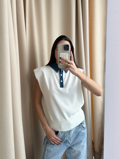 OFF WHITE MIXED VEST