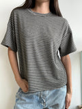 CHARCOAL STRIPED TSHIRT