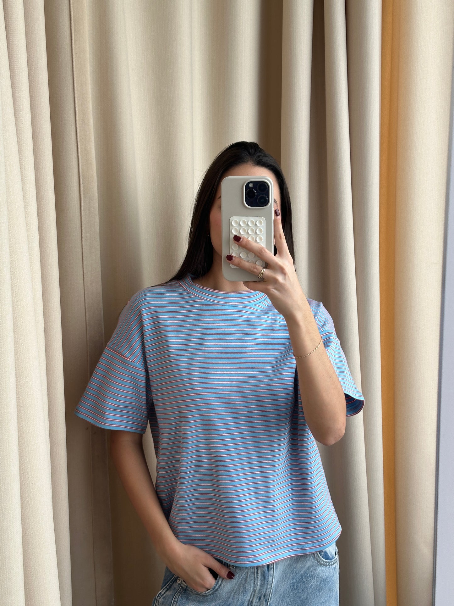 SKY BLUE STRIPED TSHIRT