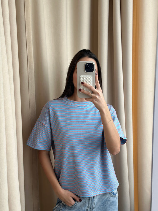 SKY BLUE STRIPED TSHIRT