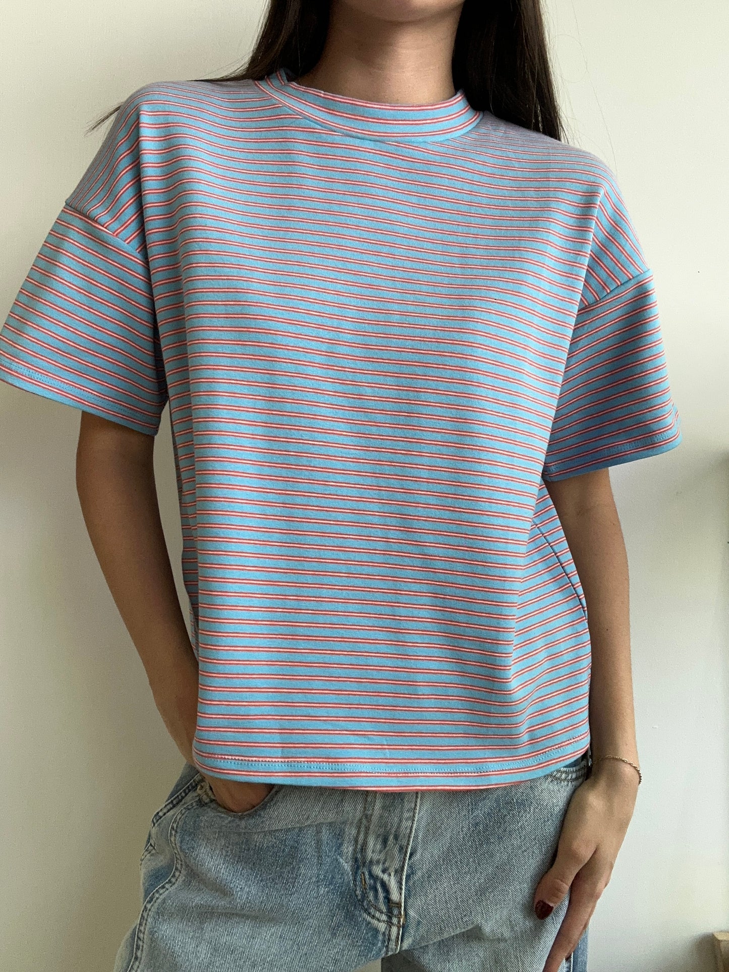 SKY BLUE STRIPED TSHIRT