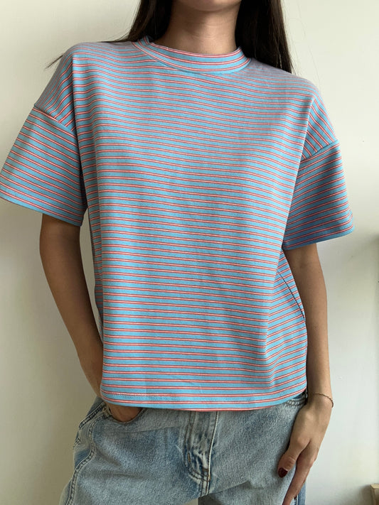 SKY BLUE STRIPED TSHIRT
