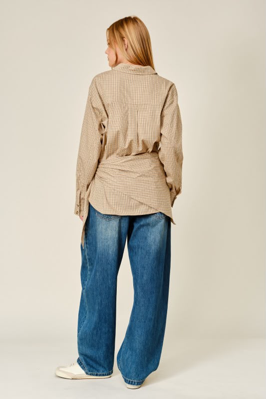 PLAID SHIRT WITH KNOT DETAIL