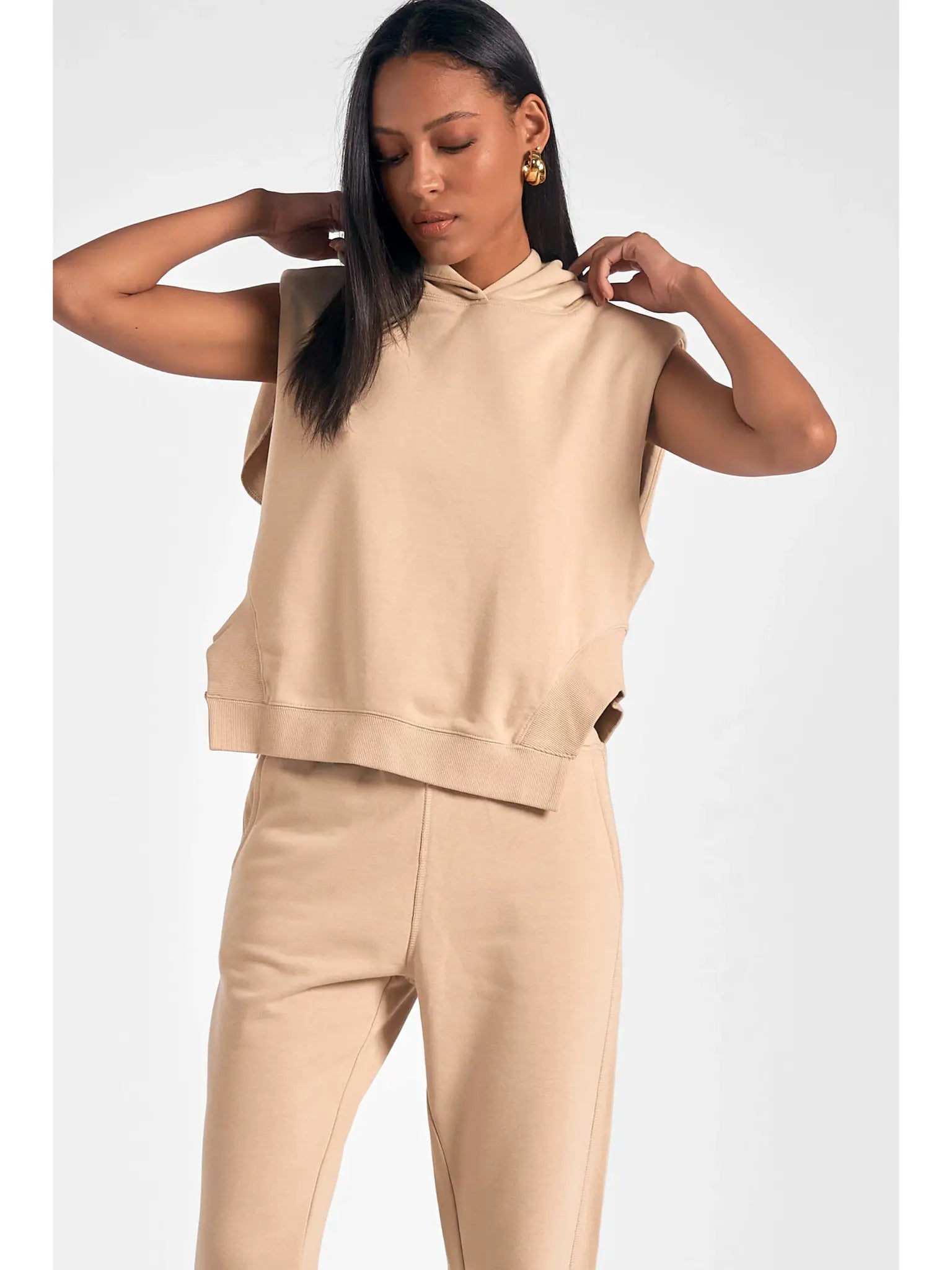 SET BEIGE PADDED VEST