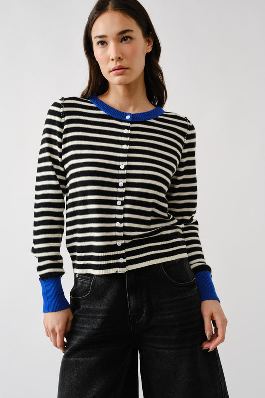 BLACK STRIPE CARDIGAN