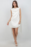 IVORY MINI DRESS WITH CAPE