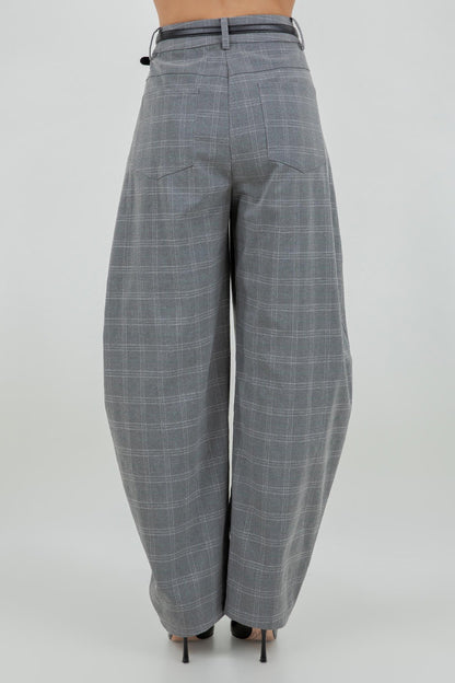 CHARCOAL PLAID PANTS