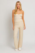 SET SUETER TOP CREMA