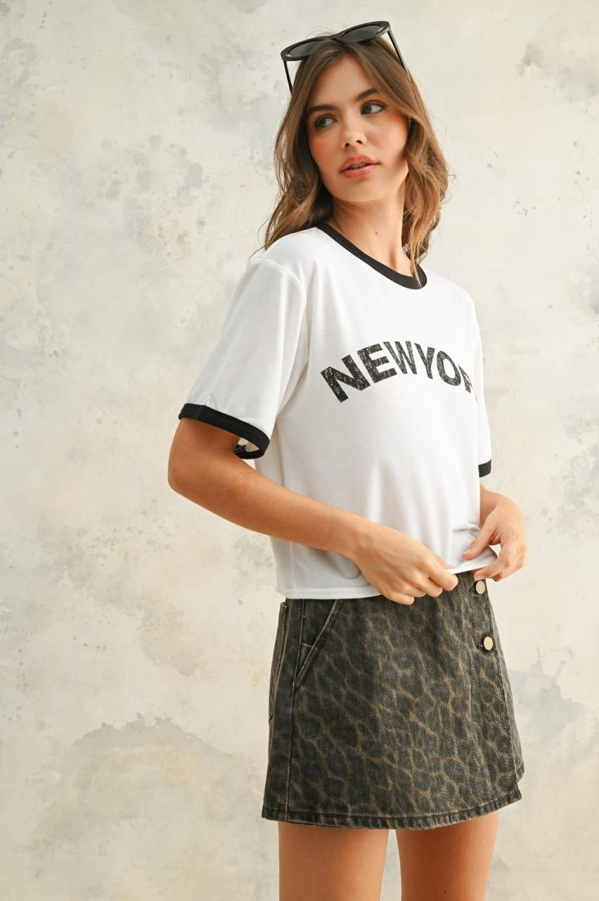 NY BLACK WHITE TOP