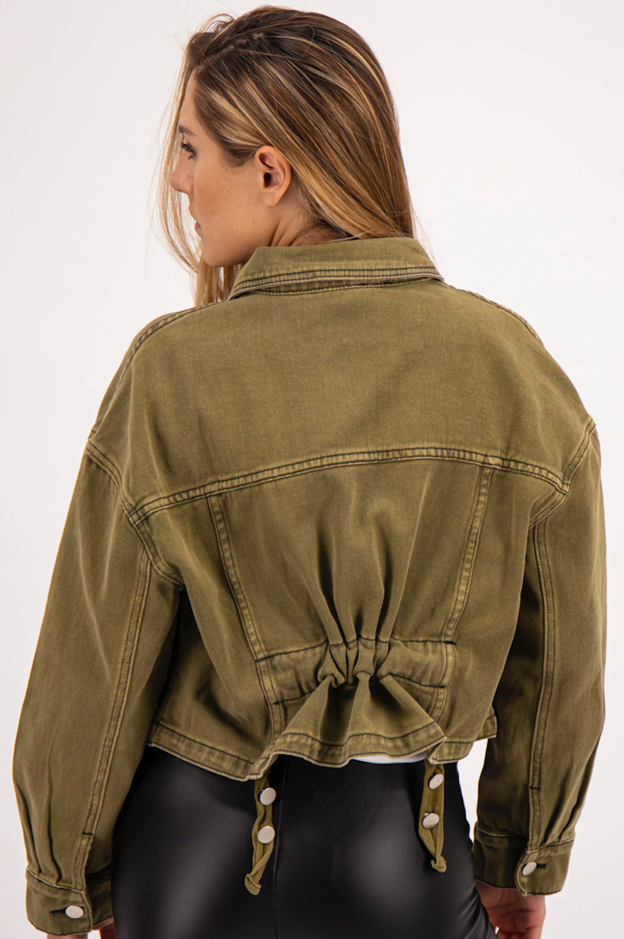 CHAMARRA DENIM OLIVE