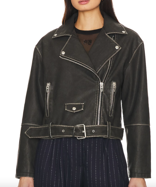 CHAMARRA WASHED BLACK PIEL