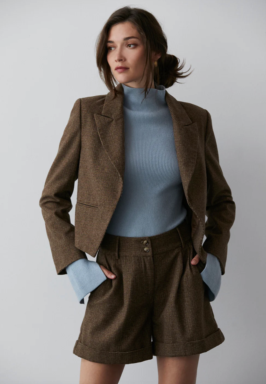 SET BLAZER SHORT CAFÉ