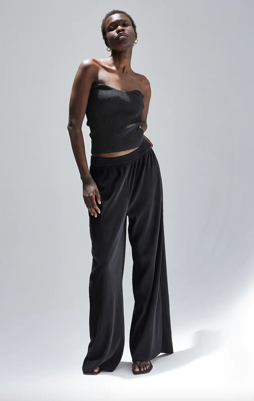 TOP METALICO STRAPLESS NEGRO