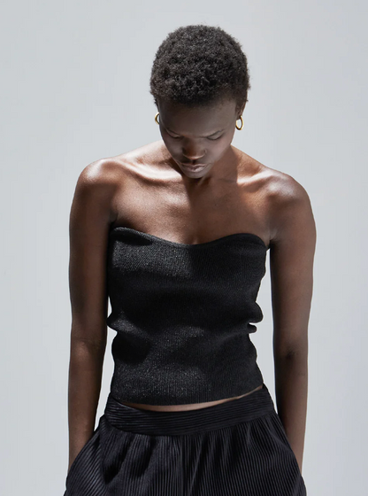 TOP METALICO STRAPLESS NEGRO