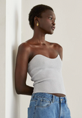 TOP METALICO STRAPLESS PLATA