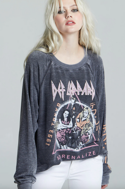 SUDADERA DEF LEOPARD GRIS ROSA