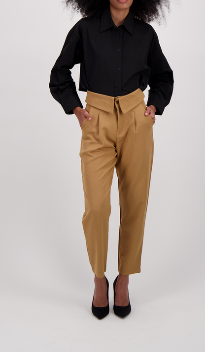 PANTALON BEIGE DOBLADO