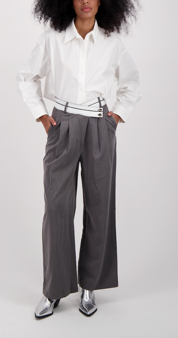 PANTALON CRUZADO GRIS