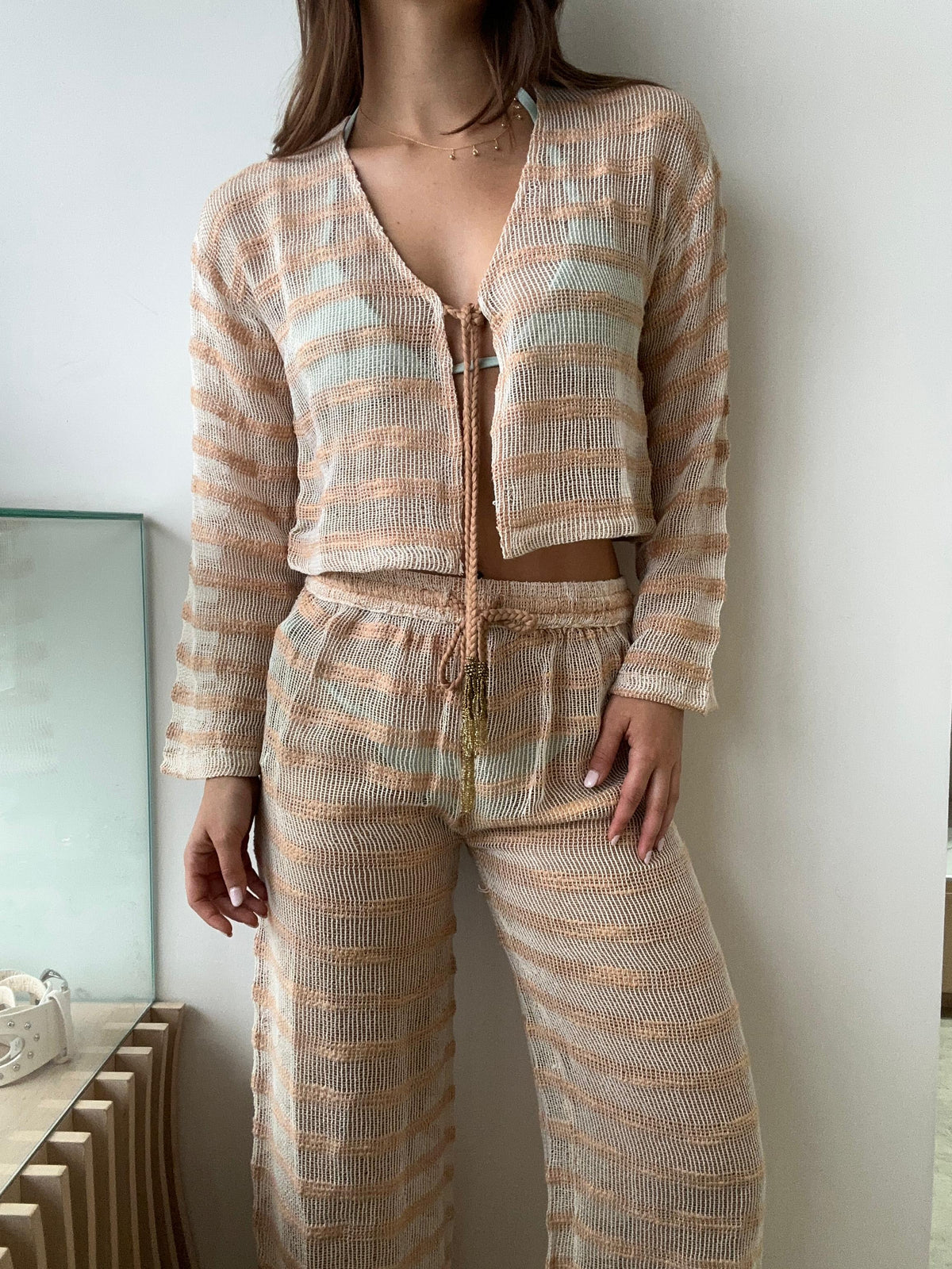 MESH LUREX STRIPE SET
