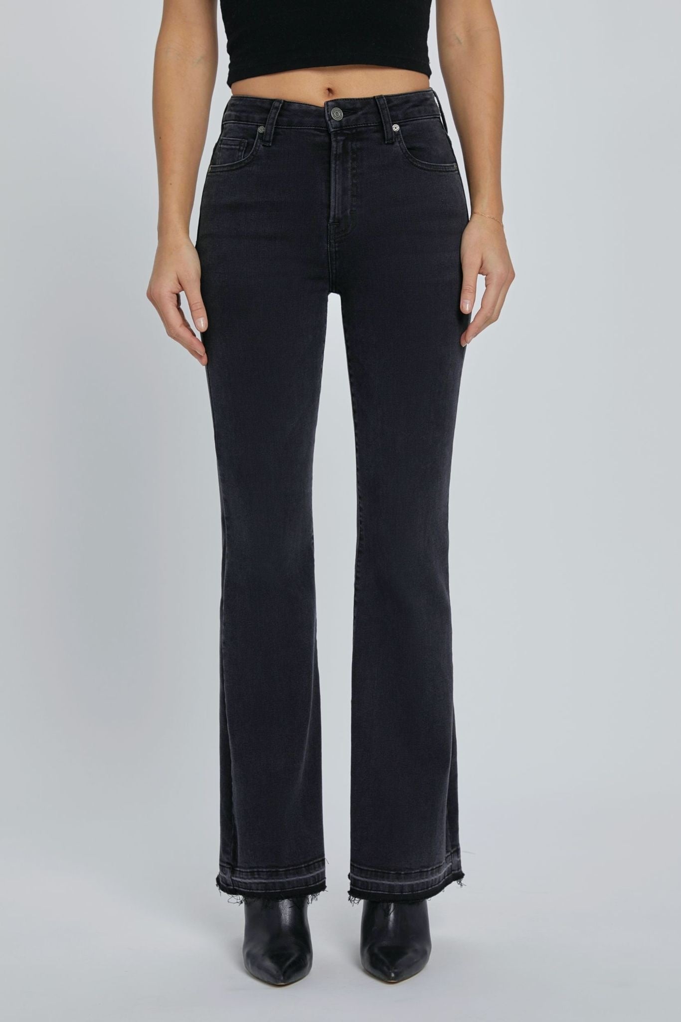 JEANS FLARE NEGRO HAPPI