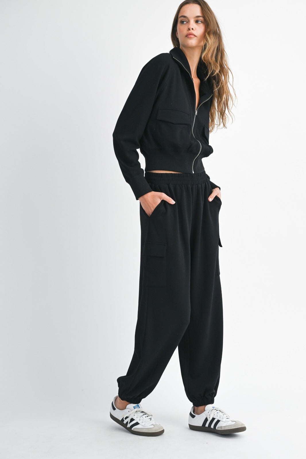 ZIP UP CARGO PANT SET