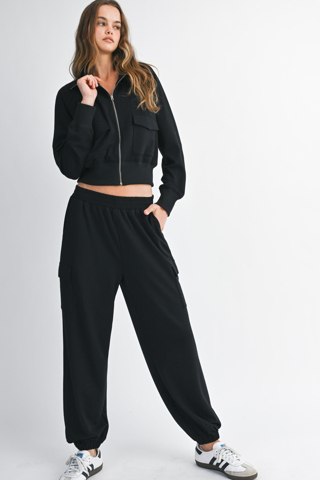 ZIP UP CARGO PANT SET