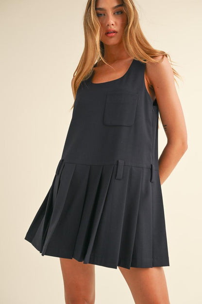 PLEATED MINI DRESS