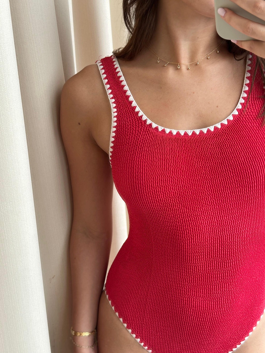 RED ONE PIECE BATHING SUIT