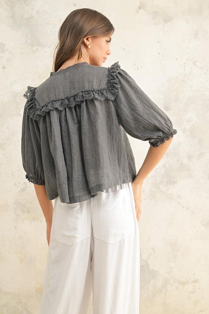GRAY BOHO SHIRT