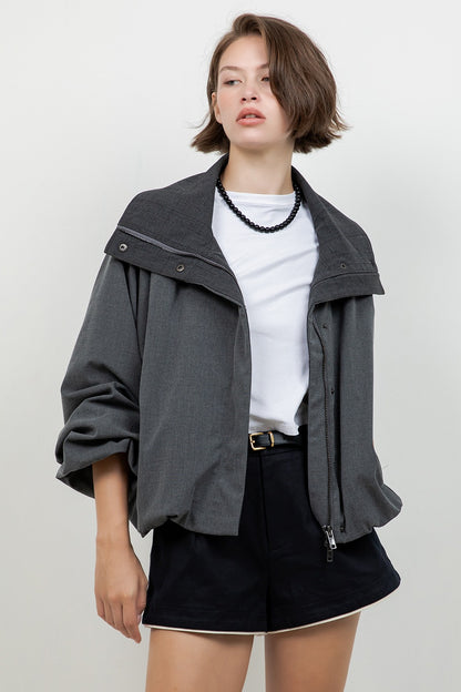 CHARCOAL BOMBER JACKET