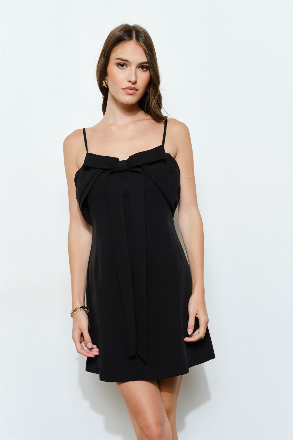 BLACK BOW MINI DRESS