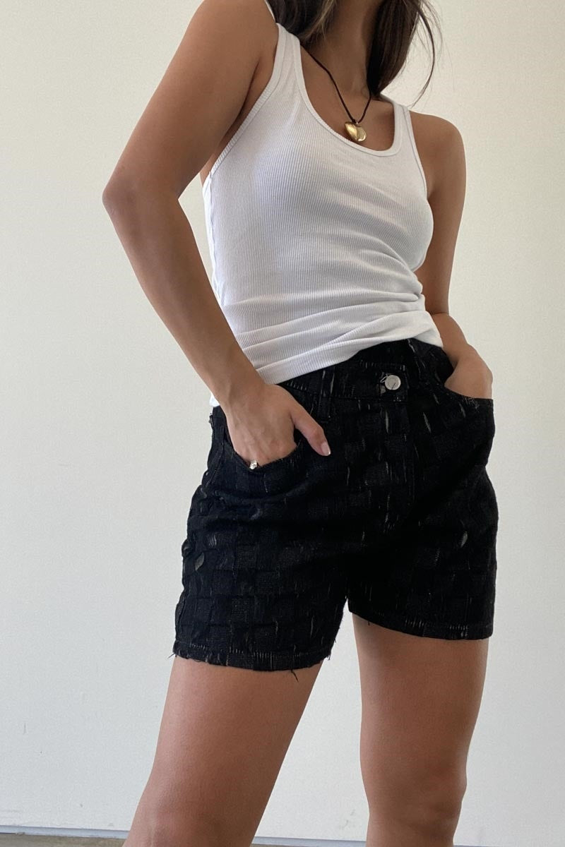 SHORT CUADROS JAQUARD