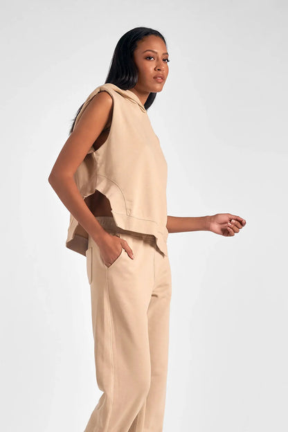 SET BEIGE PADDED VEST