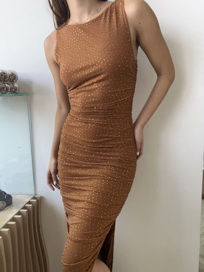VESTIDO CARAMEL SHINY