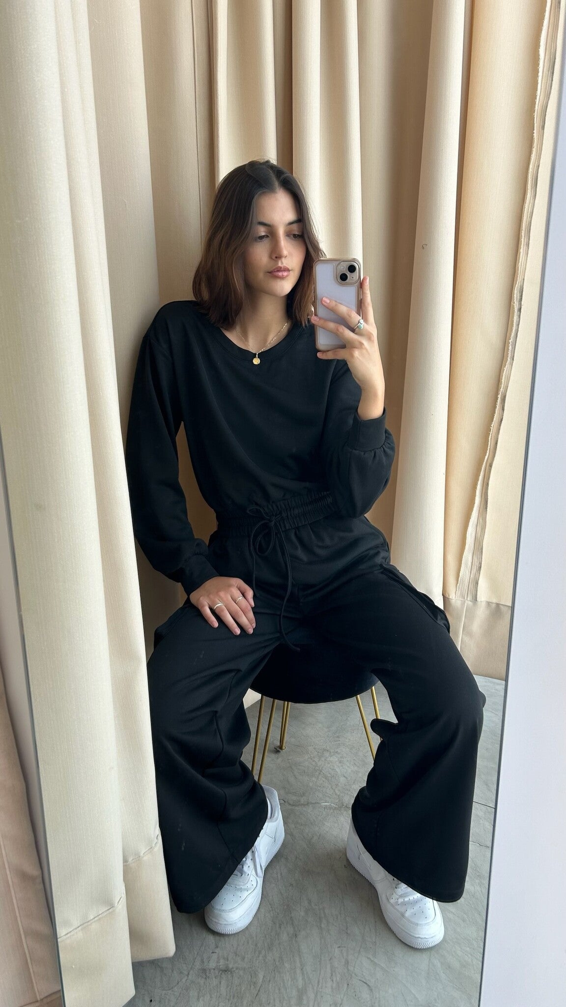 CREW NECK CARGO JUMPSUIT
