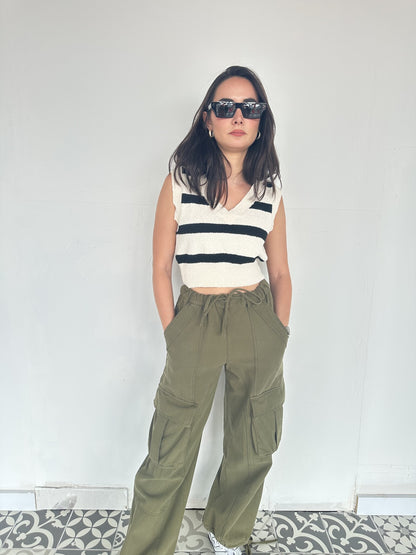 PANTALON CARGO OLIVO