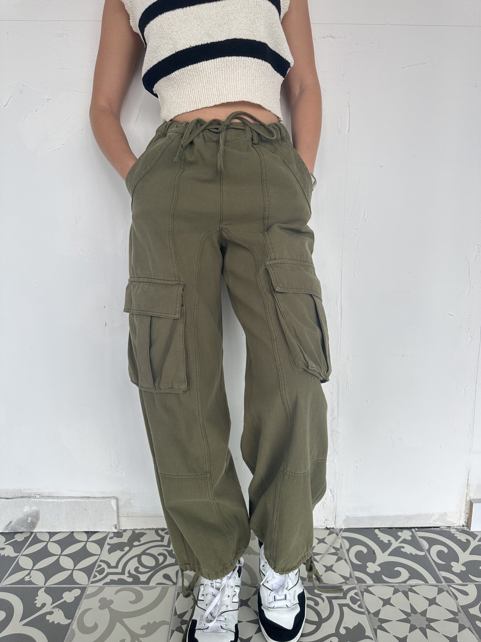 PANTALON CARGO OLIVO