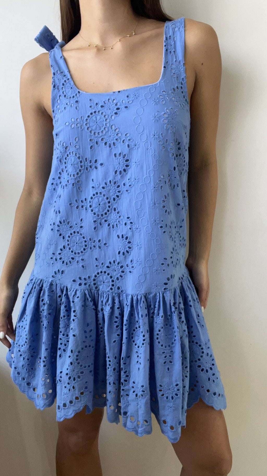 BLUE LACE MINI DRESS