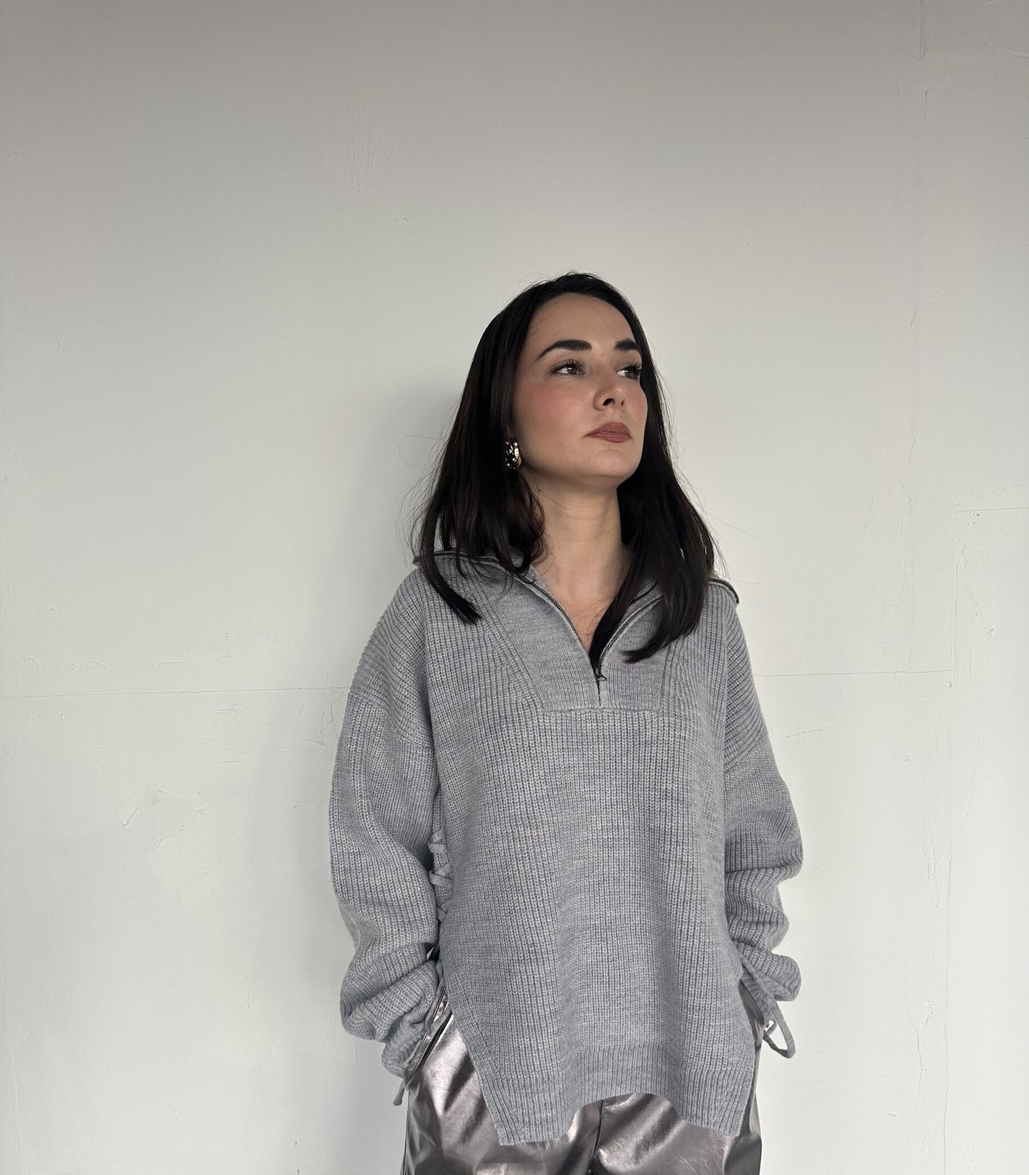 SUETER HEATHER GRAY DETALLE CIERRE